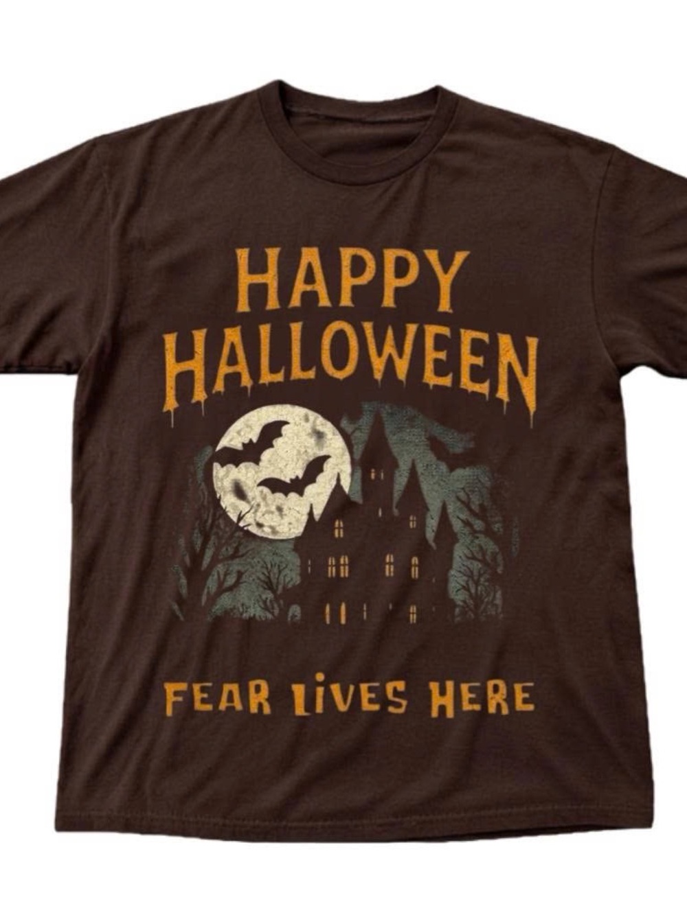 Gildan Halloween 'Fear Lives Here' Graphic T-Shirt - Brown
